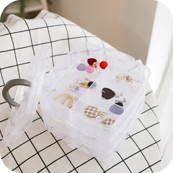 Transparent Portable Adjustable Large Jewelry Organizer Storage Box Container Case Display 3 Layers 18 Grid Storage Box stand
Transparent Portable Adjustable Large Jewelry Organizer Storage Box Container Case Display 3 Layers 18 Grid Storage Box stand