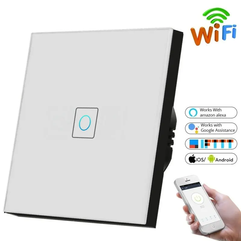 EU Standard Wall Wifi Light Switch Glass Panel Touch LED Lights Switch for Smart Home ,Wireless Remote Control Switch Work Alexa
EU Standard Wall Wifi Light Switch Glass Panel Touch LED Lights Switch for Smart Home ,Wireless Remote Control Switch Work Alexa