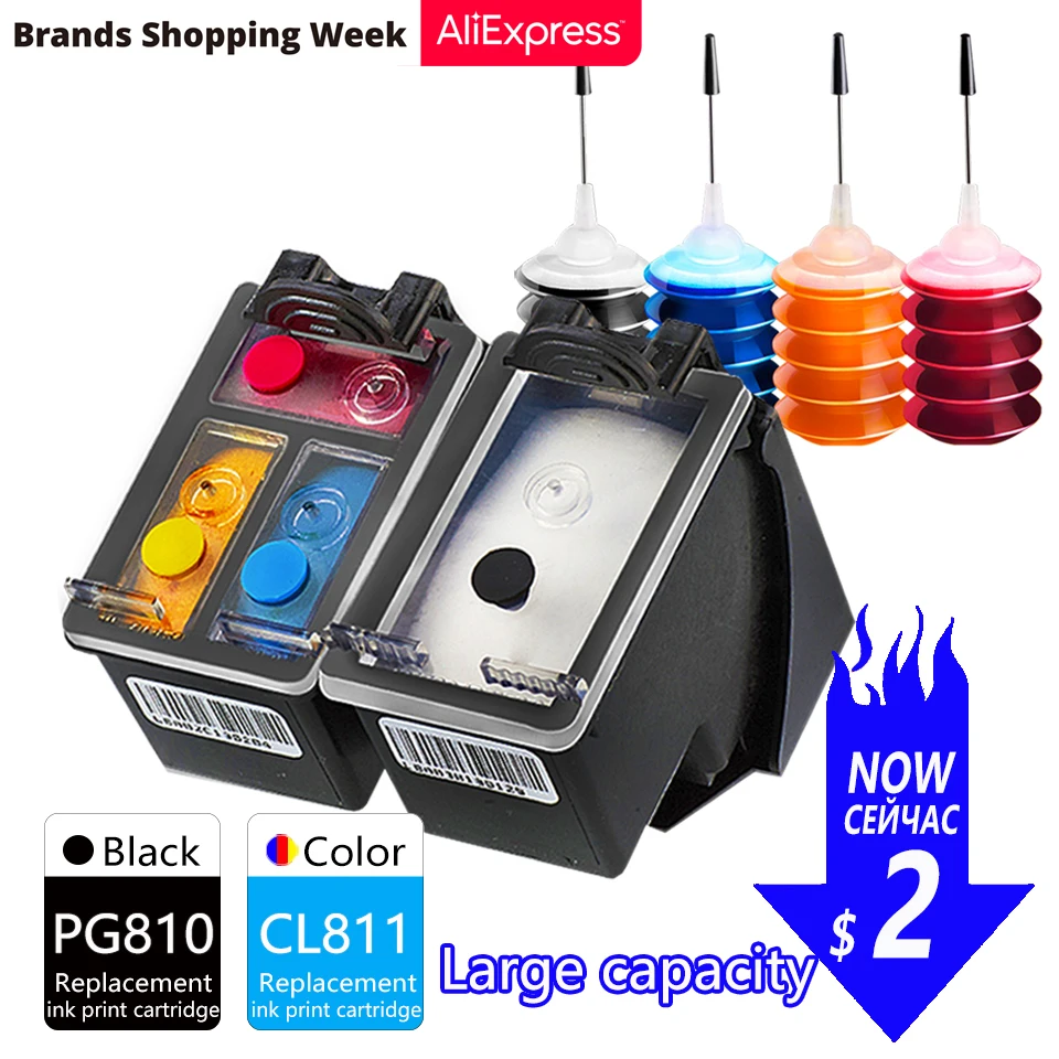 GraceMate Ink Cartridge Replacement for Canon PG810 CL811 MP237 MP245 MP258 MP268 MP276 MP287 MP486 MP496 MP497 MX416 Printer
GraceMate Ink Cartridge Replacement for Canon PG810 CL811 MP237 MP245 MP258 MP268 MP276 MP287 MP486 MP496 MP497 MX416 Printer
