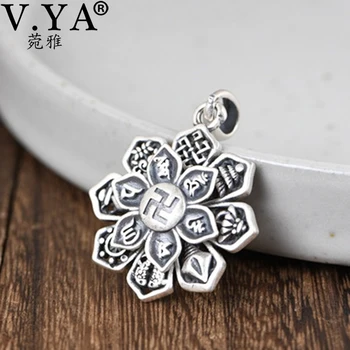V.YA 925 Sterling Silver Vintage Ethnic Auspicious Eight Treasures Six-Character Mantra Swastika Fine Pendant Jewelry NO Chain
V.YA 925 Sterling Silver Vintage Ethnic Auspicious Eight Treasures Six-Character Mantra Swastika Fine Pendant Jewelry NO Chain