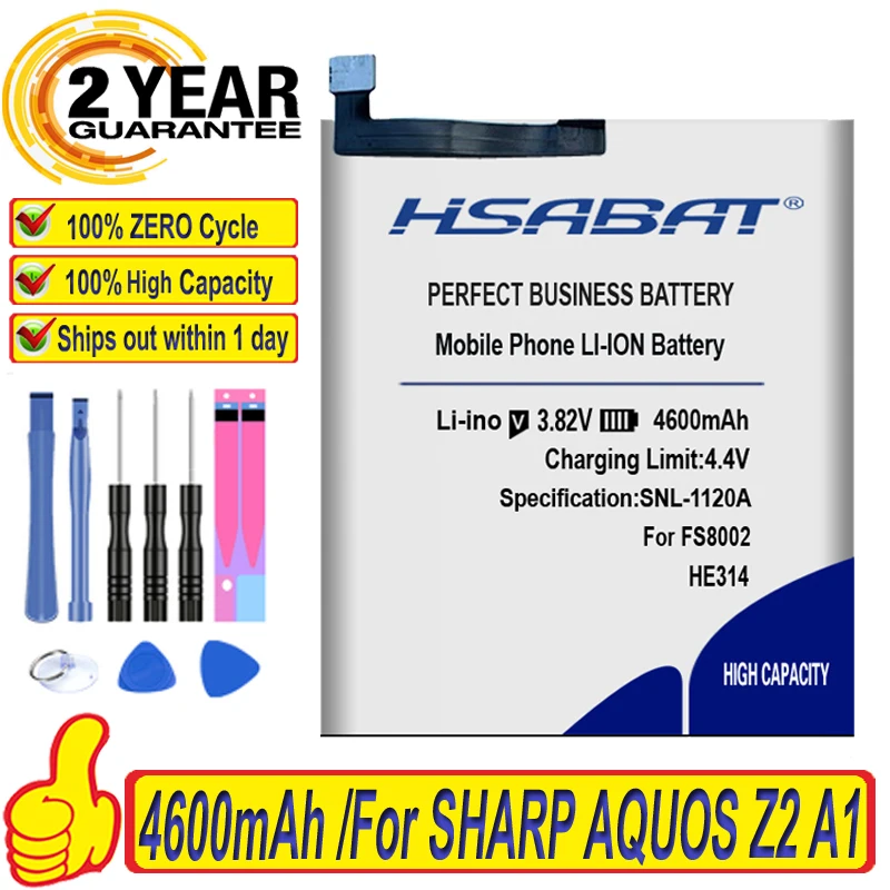 100% Оригинальный HSABAT 4600 мАч HE314 Аккумулятор для SHARP AQUOS Z2 A1 FS8002 | Мобильные телефоны