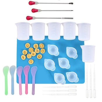 Epoxy Resin Jewelry Making Tools Set Silicone Workbenches Plastic Beaker Drilling Bits Wood Stick Disposable Cups Dispenser
Epoxy Resin Jewelry Making Tools Set Silicone Workbenches Plastic Beaker Drilling Bits Wood Stick Disposable Cups Dispenser