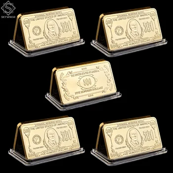 5PCS USA $500 Dollar Banknote US 29th President Federal Reserve Note William Mckinley Dollars Souvenir Gold Bullion Bar Coins 
5PCS USA $500 Dollar Banknote US 29th President Federal Reserve Note William Mckinley Dollars Souvenir Gold Bullion Bar Coins