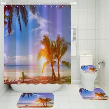 3D printed shower curtain set/toilet mat/u-shaped floor mat/non-slip floor mat/waterproof shower curtain landscape bathroom set
3D printed shower curtain set/toilet mat/u-shaped floor mat/non-slip floor mat/waterproof shower curtain landscape bathroom set