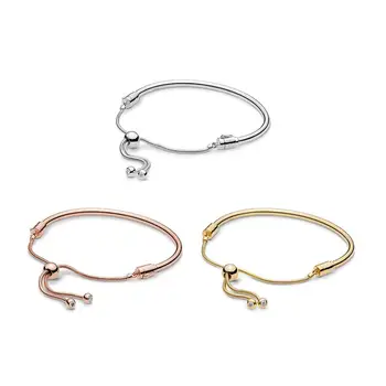 New 100% 925 Sterling Silver Sliding Bangle Bracelet Bangle Fit Europe Women Fashion DIY Charm Bead Jewelry Gift 
New 100% 925 Sterling Silver Sliding Bangle Bracelet Bangle Fit Europe Women Fashion DIY Charm Bead Jewelry Gift