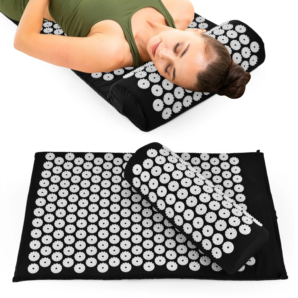 Коврик аккупунктурный массажный коврик подушка для йоги облегчает боли в спине и