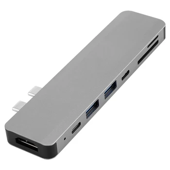 7 in 1 USB 3.1 Type-C Hub To HDMI Adapter 4K Thunderbolt 3 USB C Hub with Hub 3.0 TF SD Reader Slot PD for MacBook Pro/Air
7 in 1 USB 3.1 Type-C Hub To HDMI Adapter 4K Thunderbolt 3 USB C Hub with Hub 3.0 TF SD Reader Slot PD for MacBook Pro/Air