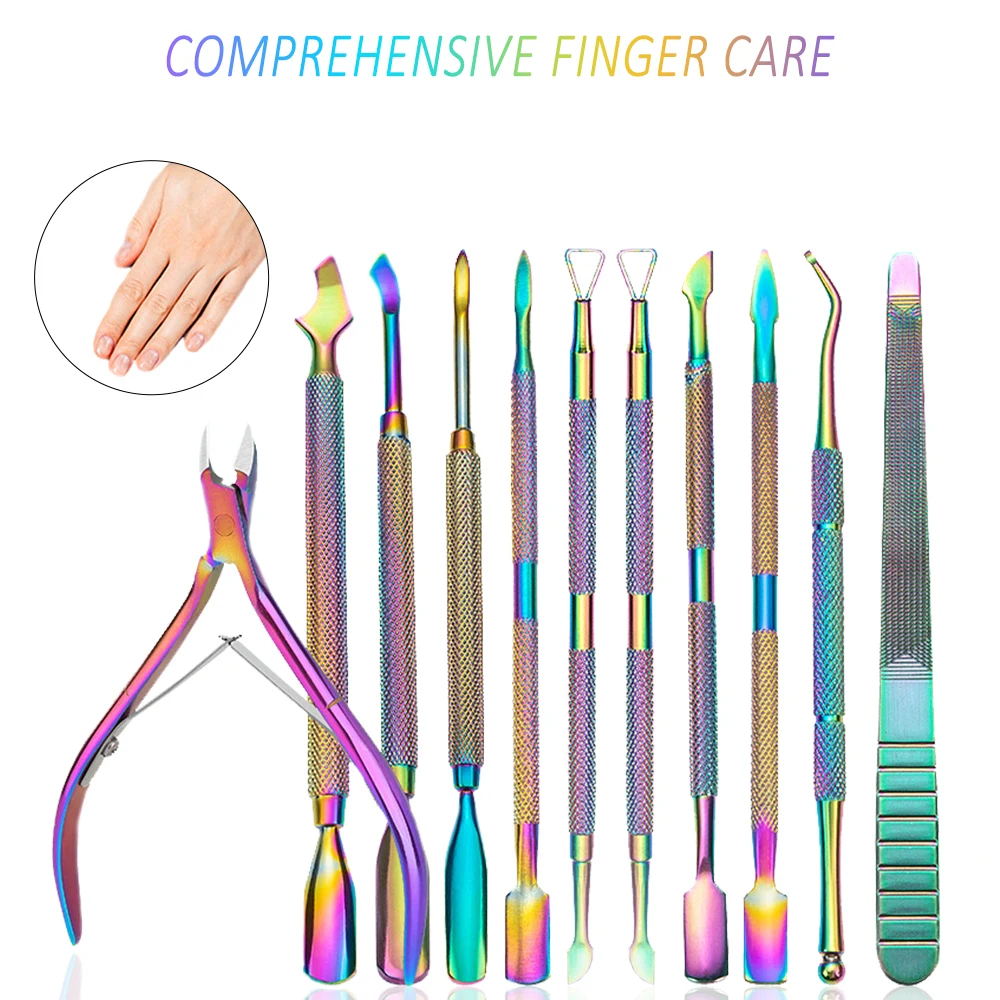 Nail Cuticle Pusher Tweezer Cutter Set Rainbow Stainless Steel Pusher Dead Skin Nail File Plier Peeling Pusher Nail Art Tools
Nail Cuticle Pusher Tweezer Cutter Set Rainbow Stainless Steel Pusher Dead Skin Nail File Plier Peeling Pusher Nail Art Tools
