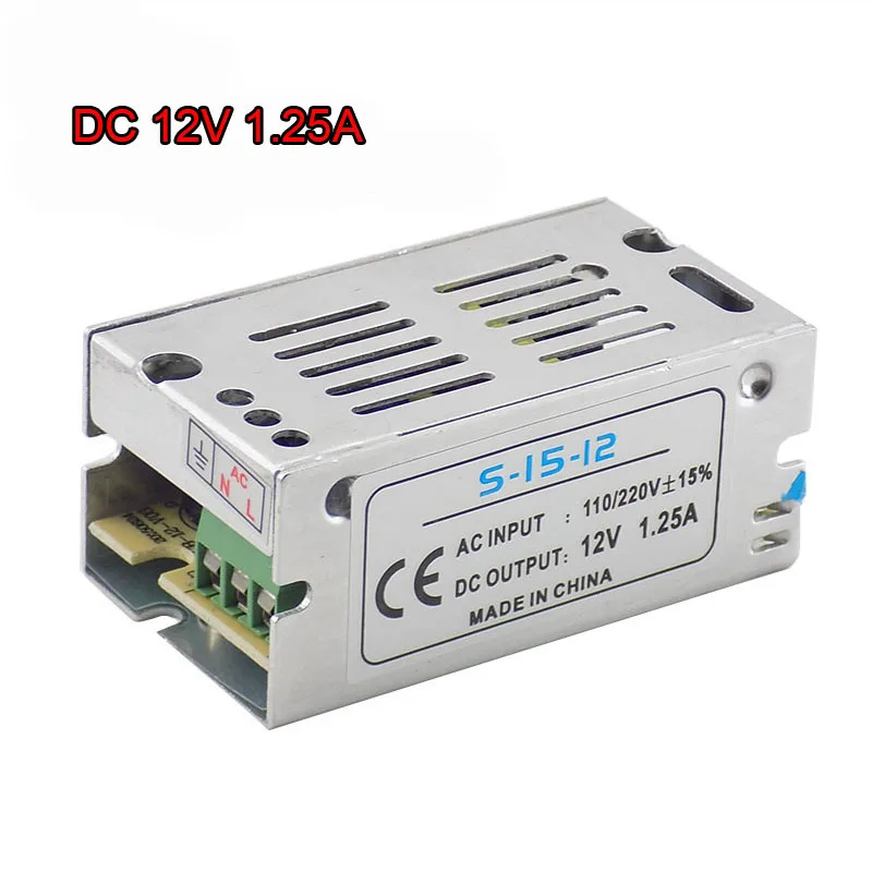 Power Supply DC 12V 1.25A Lighting Transformer Adapter CCTV Camera Converter for LED Strip Light Switch Driver Charger
Power Supply DC 12V 1.25A Lighting Transformer Adapter CCTV Camera Converter for LED Strip Light Switch Driver Charger
