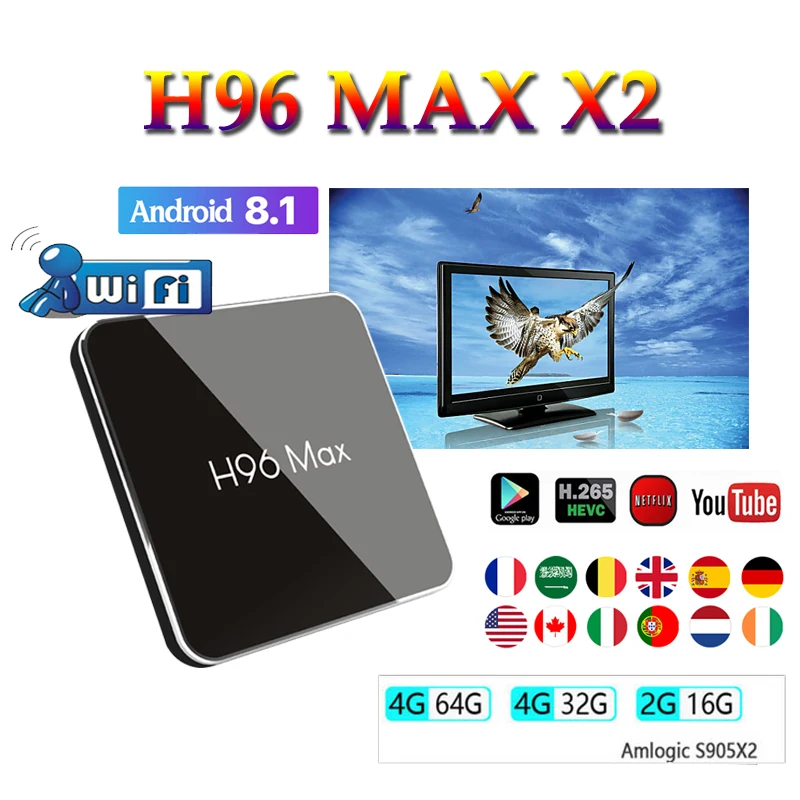 Belgium smart console android 8.1 tv box H96 MAX x2 H.265 1080P 4K Smart media player 4GB 64GB support youtube H96MAX S905X2
Belgium smart console android 8.1 tv box H96 MAX x2 H.265 1080P 4K Smart media player 4GB 64GB support youtube H96MAX S905X2