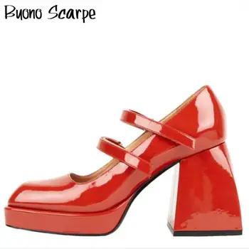 Platform Women Pumps Brand Designed Mary Janes Shoes Chunky High Heel Shoes Squre Toe Leather Pumps Fashion Prom Shoes Big Size
Platform Women Pumps Brand Designed Mary Janes Shoes Chunky High Heel Shoes Squre Toe Leather Pumps Fashion Prom Shoes Big Size