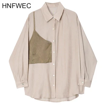 Women Khaki Split Joint Temperament Blouse New Lapel Long Sleeve Loose Fit Shirt Fashion Tide Spring Autumn 2020 V796
Women Khaki Split Joint Temperament Blouse New Lapel Long Sleeve Loose Fit Shirt Fashion Tide Spring Autumn 2020 V796