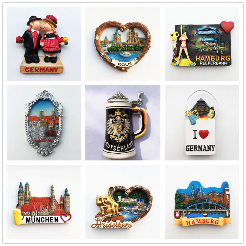 

Germany Tourist Souvenir Fridge Magnet Berlin Munich Black Forest Hamburg Colin Heidelberg City Landmarks Refrigerator Magnets