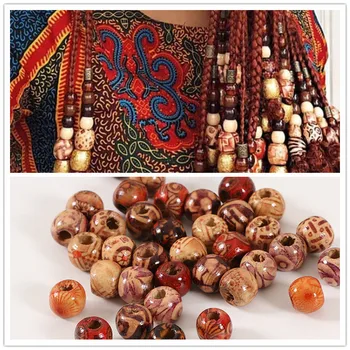 100 PCs/bag 11*12mm Aperture: 5mm Medium Size Hole Vintage Painted Wooden Beads African Hair Rings Dreadlock Accessories
100 PCs/bag 11*12mm Aperture: 5mm Medium Size Hole Vintage Painted Wooden Beads African Hair Rings Dreadlock Accessories