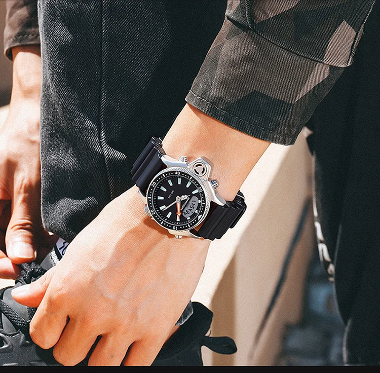 SANDA Fashion Sport Men LED Digital Watches Dual Display Quartz Wristwatch Outdoor Waterproof Military Wristwatches Mens Clock SANDA Fashion Sport Men LED Digital Watches Dual Display Quartz Wristwatch Outdoor Waterproof Military Wristwatches Mens Clock