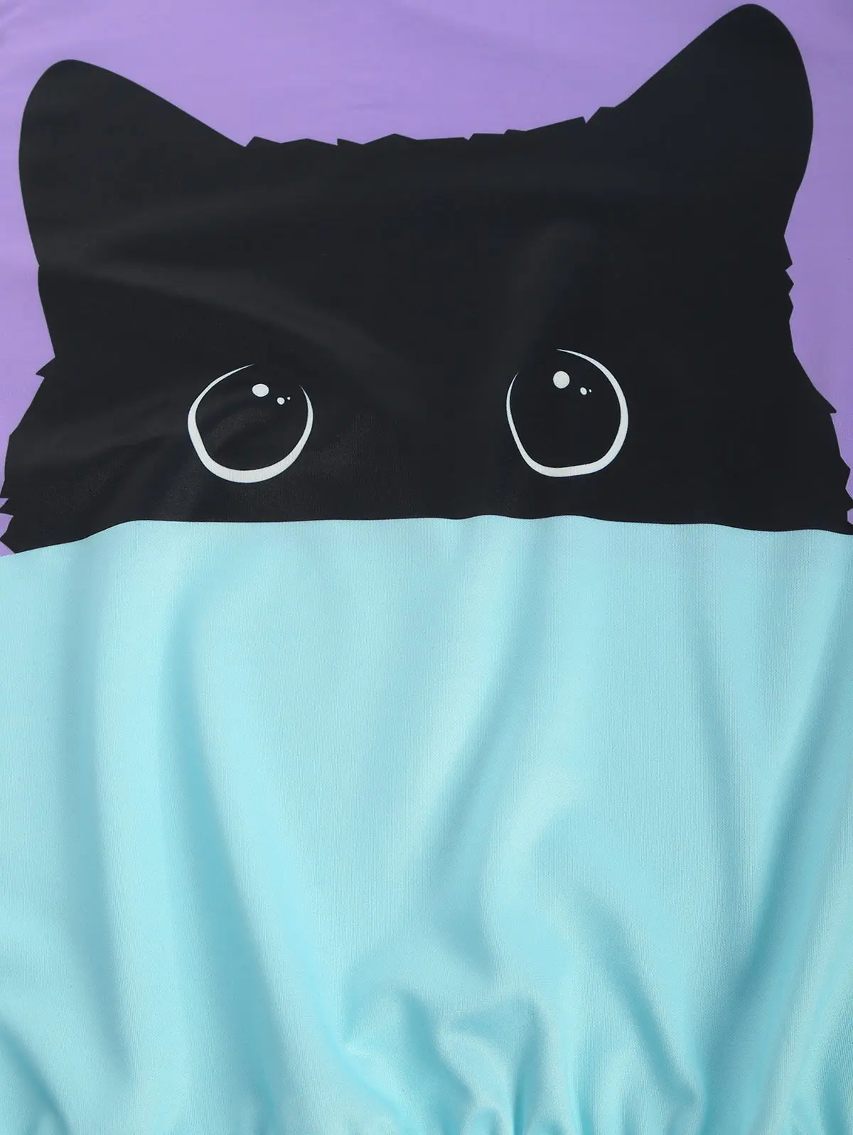 color block cat print sweatshirt