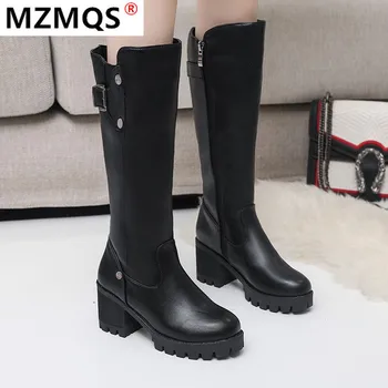 2020 Winter Women's Boots Fashion Zipper Square Heel Mid-calf Boots Round Toe High Heel Warm PU Women's Boots Zapatos De Mujer
2020 Winter Women's Boots Fashion Zipper Square Heel Mid-calf Boots Round Toe High Heel Warm PU Women's Boots Zapatos De Mujer