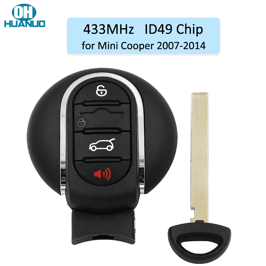 4-кнопочный дистанционный ключ-брелок от машины Smart keyless Entry 433MHz для-BMW MINI-Cooper 2007-2014