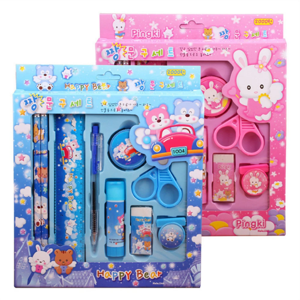 9Pcs/set Cartoon Pencil Eraser Pen Ruler Solid Glue Pencil Sharpener Clip Stationery Set Student Pupils Prizes School Supplies
9Pcs/set Cartoon Pencil Eraser Pen Ruler Solid Glue Pencil Sharpener Clip Stationery Set Student Pupils Prizes School Supplies