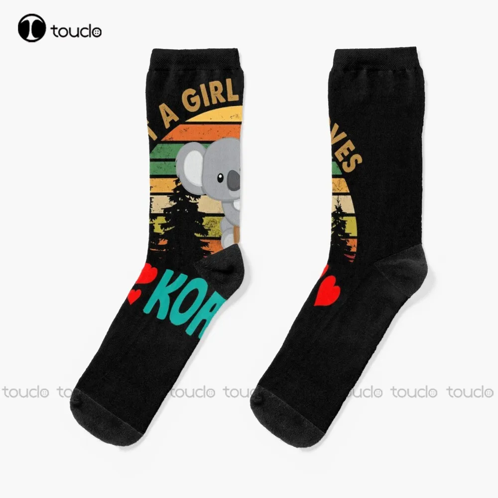 

Just A Girl Who Loves Koalas Socks Girls White Socks Personalized Custom Unisex Adult Teen Youth Socks Halloween Christmas Gift