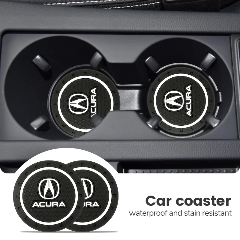2PCS Car Non-slip Mat Water Coaster Cup Bottle Holder Pad For Acura RDX CDX TLX-L NSX TLX MDX ILX ZDX RLX TSX Interior | Автомобили и