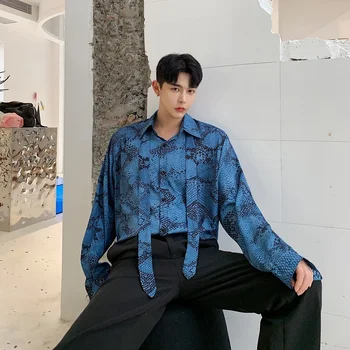 2019 Spring And Autumn New Original Personality Design Peacock Blue Snake Pattern With Temperament Wild Men's Shirt M-XL
2019 Spring And Autumn New Original Personality Design Peacock Blue Snake Pattern With Temperament Wild Men's Shirt M-XL