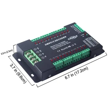 24 channel DMX 512 decoder LED strip controller High Power dmx decoder dimmer driver DC9V-24V 2A/CH (24CH DMX 512 Decoder) JK166
24 channel DMX 512 decoder LED strip controller High Power dmx decoder dimmer driver DC9V-24V 2A/CH (24CH DMX 512 Decoder) JK166