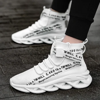 White Shoes Mens Zapatillas Hombre Deportiva Casual High Top Platform Sneakers Blade Sole Breathable Flyknit Sock Shoes 
White Shoes Mens Zapatillas Hombre Deportiva Casual High Top Platform Sneakers Blade Sole Breathable Flyknit Sock Shoes