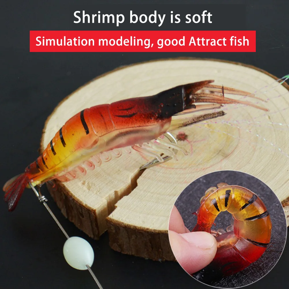 7pcs Luminous Shrimp Silicon Soft Artificial Bait outdoor carp fishing tool With Hooks Tackle Shrimp Lure Carp Fishing 8cm 5g
7pcs Luminous Shrimp Silicon Soft Artificial Bait outdoor carp fishing tool With Hooks Tackle Shrimp Lure Carp Fishing 8cm 5g