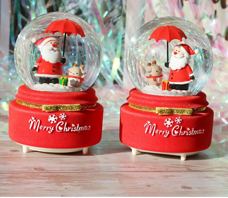 strongwell merry christmas crystal ball music box