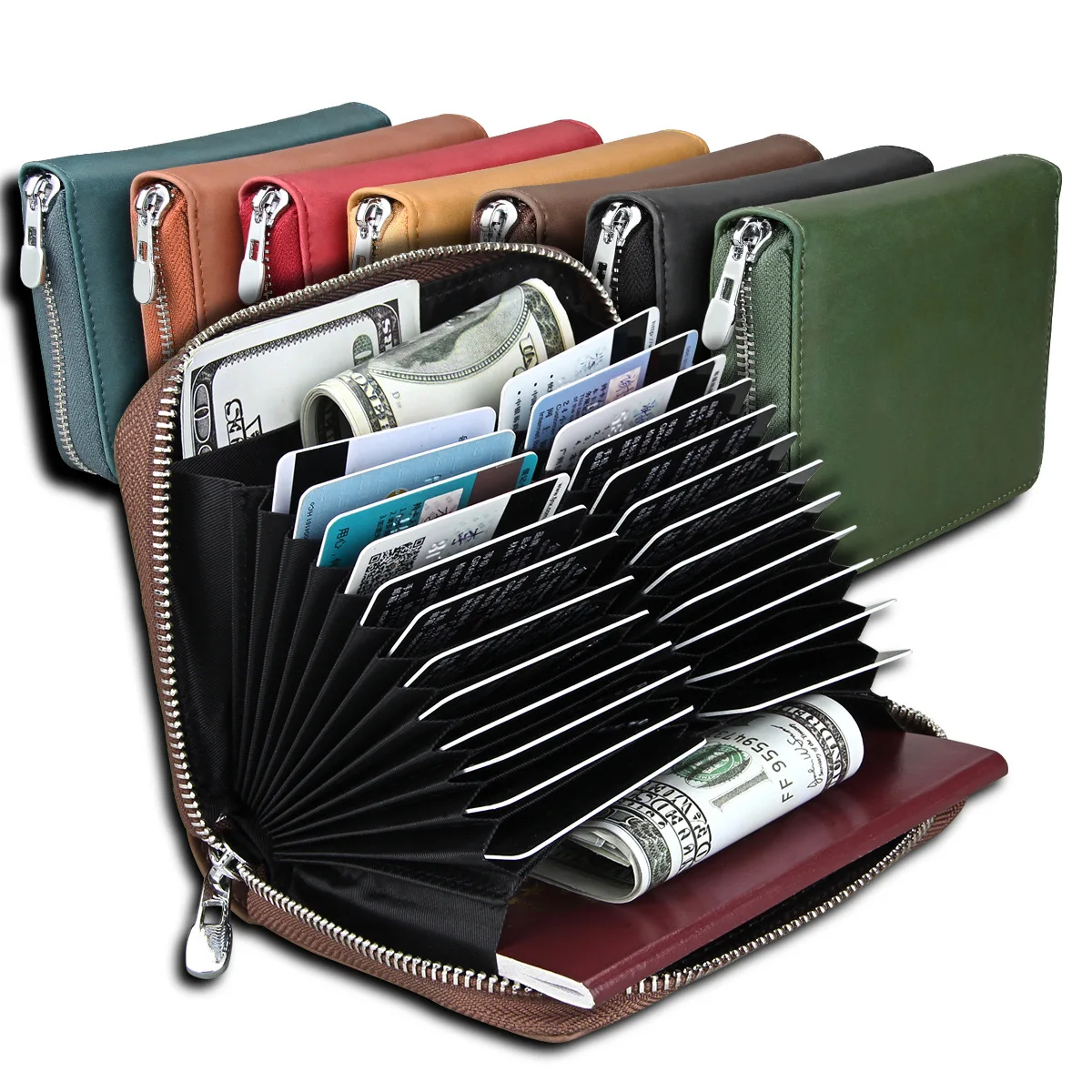 RFID Organ Wallet Men Passport Bag Cowhide Multi-functional Women's Card Holder Card Bit More Credit Card Leather Case
RFID Organ Wallet Men Passport Bag Cowhide Multi-functional Women's Card Holder Card Bit More Credit Card Leather Case
