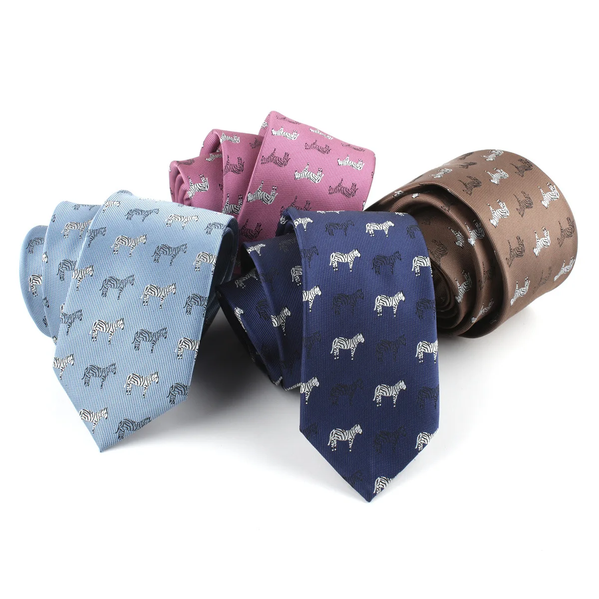 Linbaiway 6cm Cartoon Necktie for Men Polyester Thin Neck Ties Jacquard Animal Elephant Skinny Cravate Homme Custom LOGO | Аксессуары