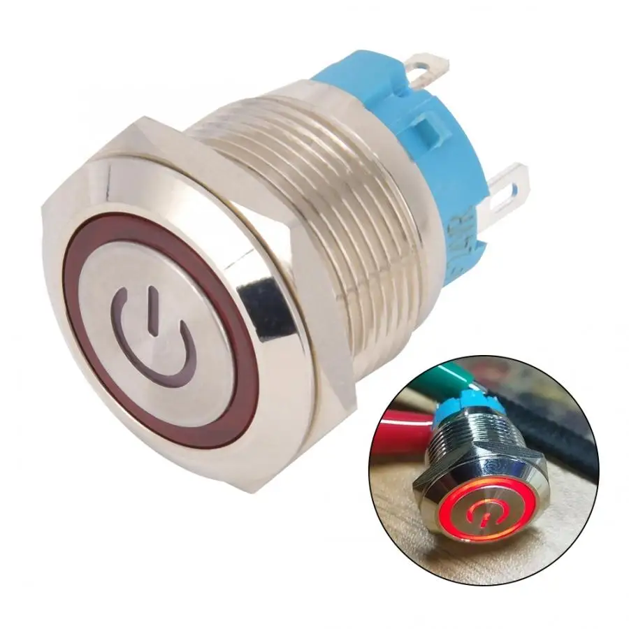 2Pcs Push Button Switch 4-Pin 19mm Round Flat Head Stainless Steel Shell with Light IP65 12-24VDC Push Button Switch
2Pcs Push Button Switch 4-Pin 19mm Round Flat Head Stainless Steel Shell with Light IP65 12-24VDC Push Button Switch