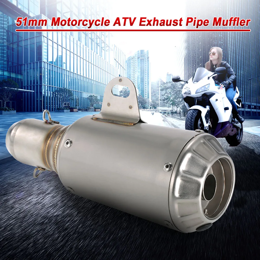 Motorcycle scooter exhaust muffle pipe 51mm Stainless Frosting Noise Reduction Refit scooter muffler exhaust for motorcycle ATVs
Motorcycle scooter exhaust muffle pipe 51mm Stainless Frosting Noise Reduction Refit scooter muffler exhaust for motorcycle ATVs