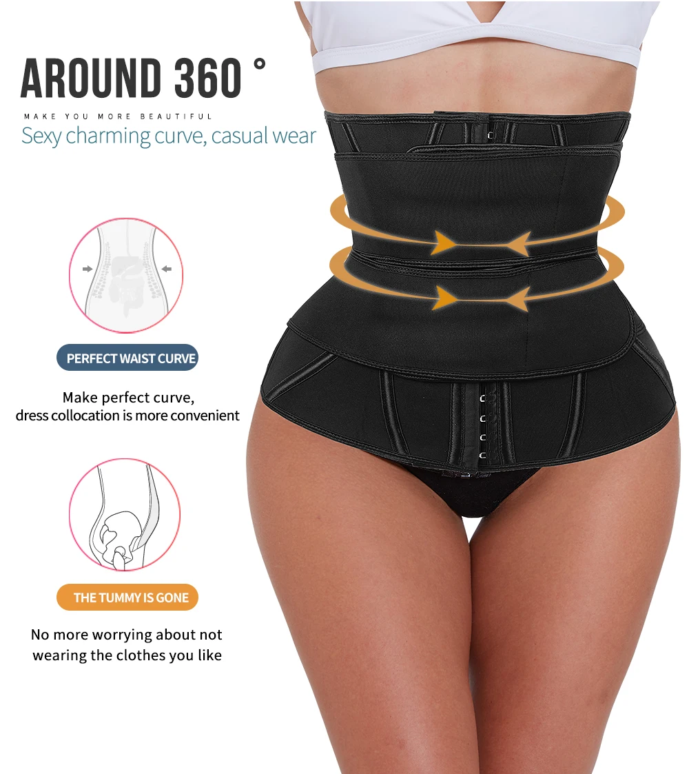 Fashion Latex Waist Trainer Neoprene Sauna Corset Binders Shapers Women