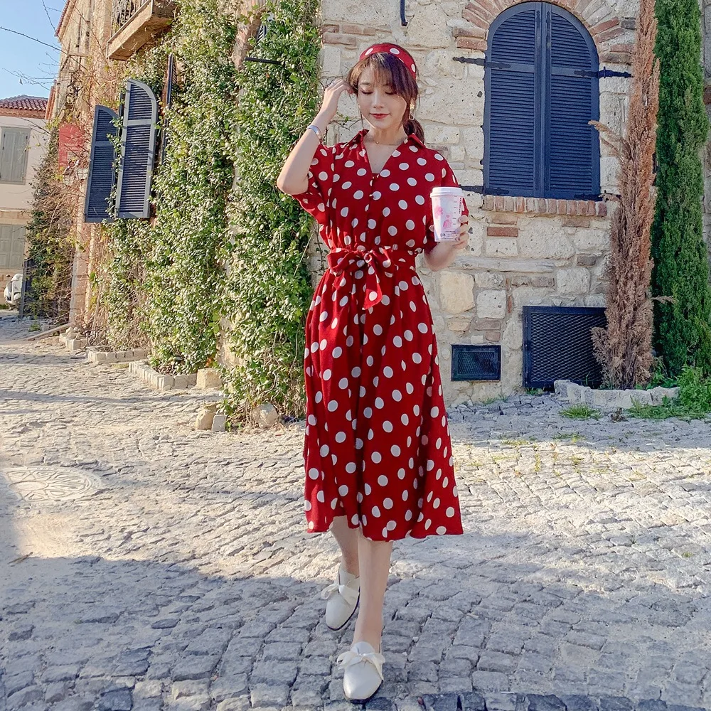 Photo Shoot 2019 Summer New Style Korean-style INS Best Friend-WOMEN'S Dress French Retro V-neck Waist Hugging Polka Dot Dress
Photo Shoot 2019 Summer New Style Korean-style INS Best Friend-WOMEN'S Dress French Retro V-neck Waist Hugging Polka Dot Dress