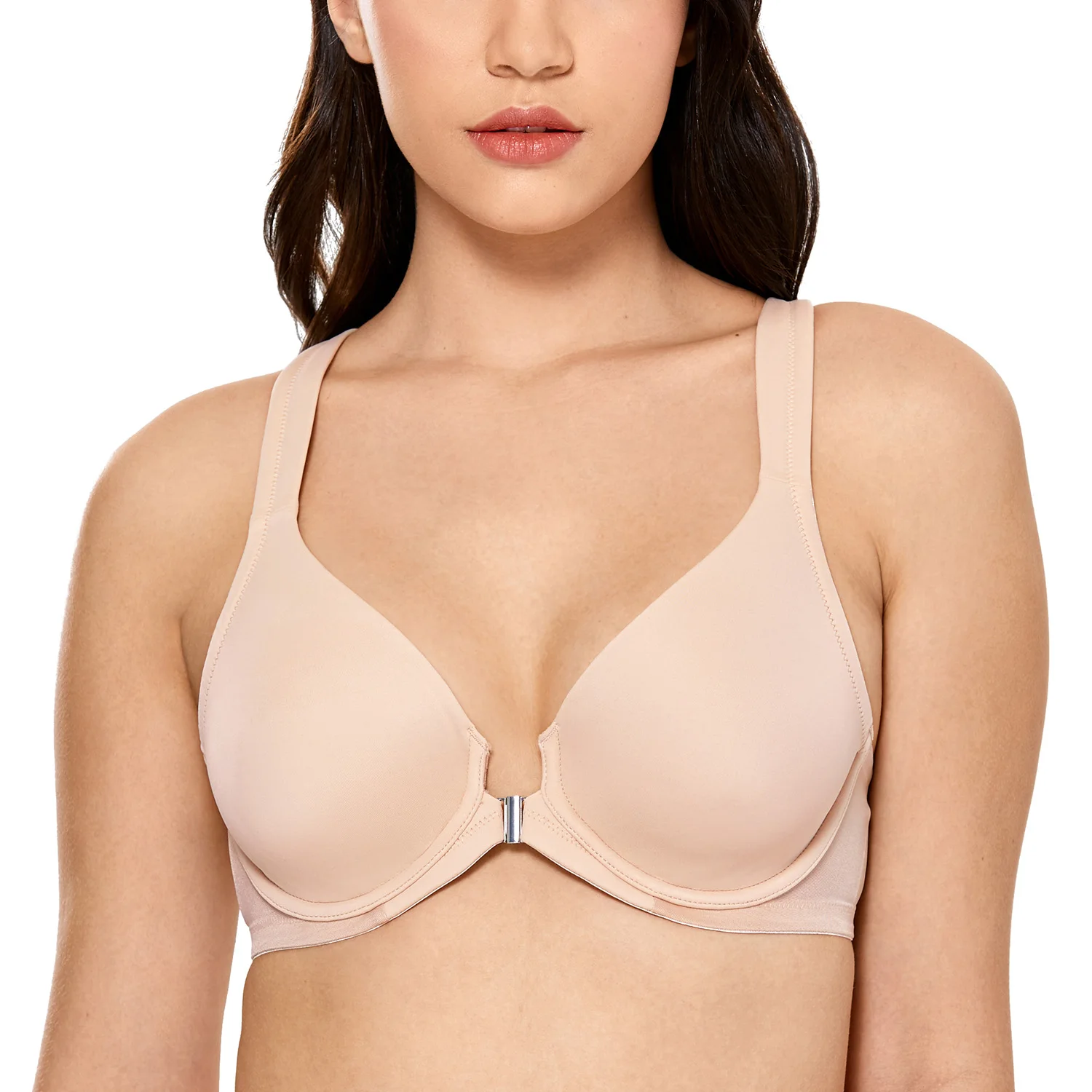 Women's Full Coverage Underwire Support Unlined Plunge Racerback Front Closure Bras Plus Size 34-44 B C D DD E
Women's Full Coverage Underwire Support Unlined Plunge Racerback Front Closure Bras Plus Size 34-44 B C D DD E