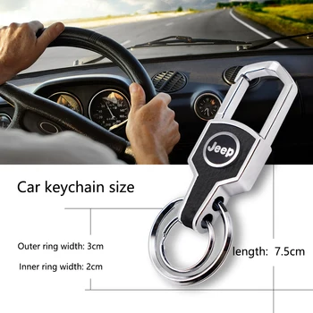 

Leather Keyring Car Metal Keychain Key Ring Chain for Jeep Grand Commander Renegade Liberty Cherokee xj Wrangler tj Accessories