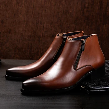 Free Shipping New Punk Genuine Leather Men Ankle Boots Pointed Toe Mens Military Cowboy Boots High Top Men's Dress Boots Shoes
Free Shipping New Punk Genuine Leather Men Ankle Boots Pointed Toe Mens Military Cowboy Boots High Top Men's Dress Boots Shoes