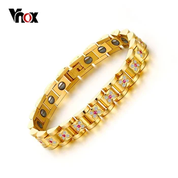 VNOX Luxury Women Health Bracelet Bangle CZ Stones Flower Shape Magnetic Power Bracelets Chain Jewelry
VNOX Luxury Women Health Bracelet Bangle CZ Stones Flower Shape Magnetic Power Bracelets Chain Jewelry