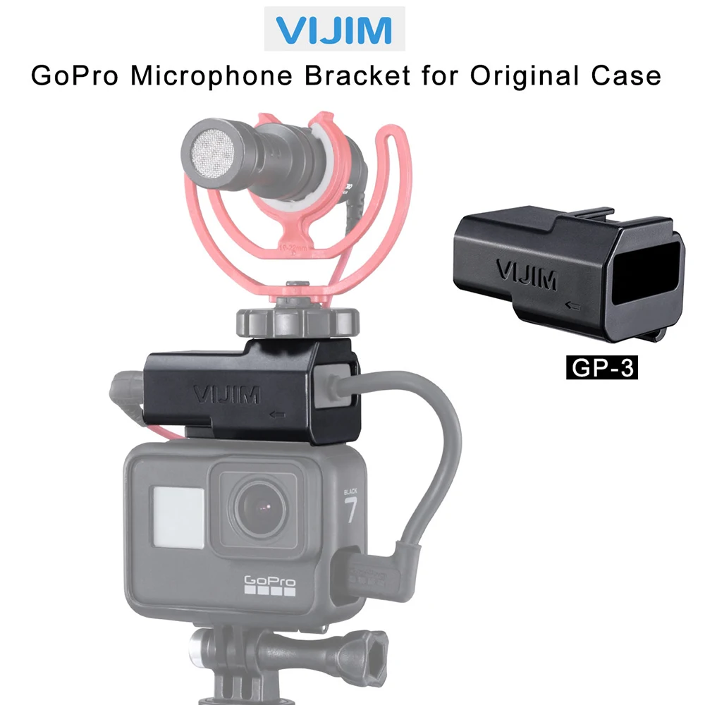 VIJIM GP-3 Gopro Microphone Bracket Quick Release Adapter for Original Gopro caseGopro 7/6/5 Gopro Cage Cold Shoe Accessories
VIJIM GP-3 Gopro Microphone Bracket Quick Release Adapter for Original Gopro caseGopro 7/6/5 Gopro Cage Cold Shoe Accessories