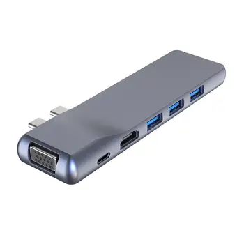 USB-C 3.0 to HDMI VGA TF SD Adapter Dock USB HUB for MacBook Pro 2019 2018 2017 2017 for MacBook Air 2019 2018 / MacBook 12
USB-C 3.0 to HDMI VGA TF SD Adapter Dock USB HUB for MacBook Pro 2019 2018 2017 2017 for MacBook Air 2019 2018 / MacBook 12