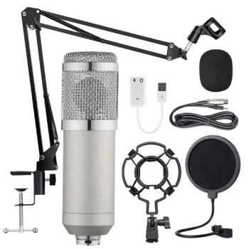 BM800 Professional Suspension Microphone Kit Studio Live Stream Broadcasting Recording Condenser Microphone Set(Silver)
BM800 Professional Suspension Microphone Kit Studio Live Stream Broadcasting Recording Condenser Microphone Set(Silver)