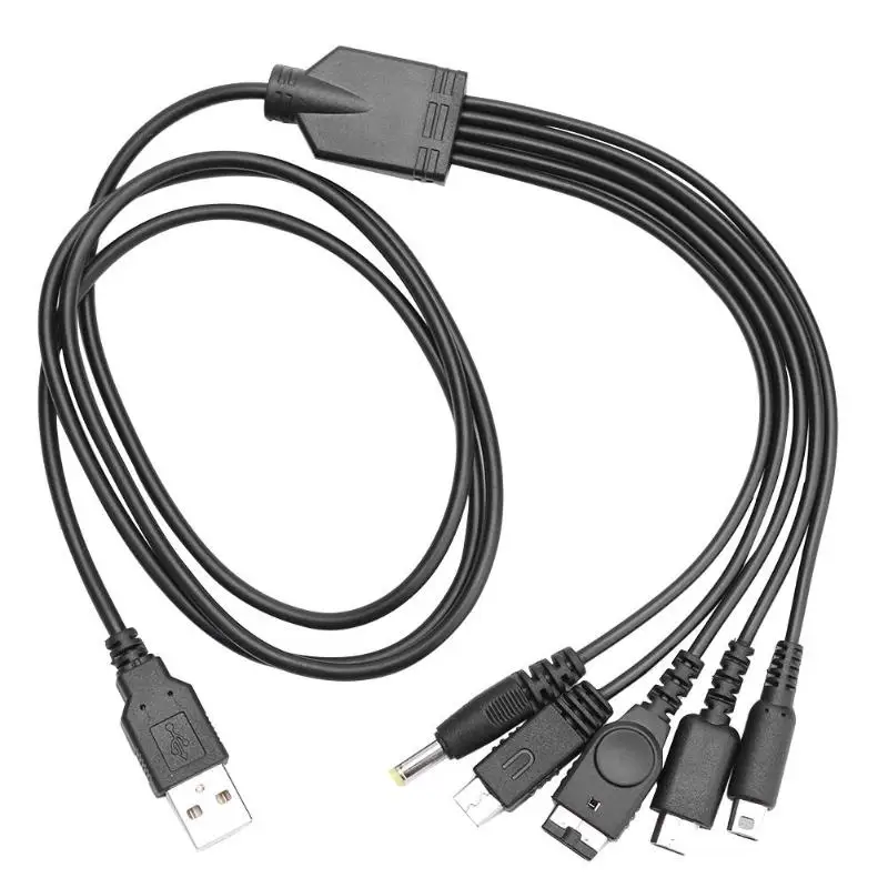 Фото Зарядный USB-кабель 5 в 1 для Nintendo NEW 3DS XL NDS Lite NDSI LL WII U зарядное устройство GBA Sony PSP 1000/