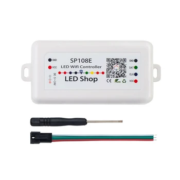 SP108E Adjustable Magic WIFI Smartphone WS2811 WS2812B 2048 Pixels Strip Portable DC5-24V DIY LED Controller Accessories RGB
SP108E Adjustable Magic WIFI Smartphone WS2811 WS2812B 2048 Pixels Strip Portable DC5-24V DIY LED Controller Accessories RGB