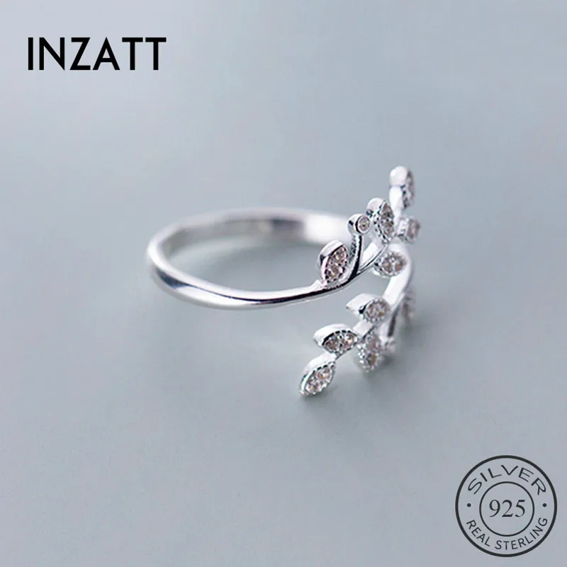 INZATT Real 925 Sterling Silver Plant Zircon Leaves Ring For Fashion Women party Cute Fine Jewelry Accessories 2019 Gift 
INZATT Real 925 Sterling Silver Plant Zircon Leaves Ring For Fashion Women party Cute Fine Jewelry Accessories 2019 Gift
