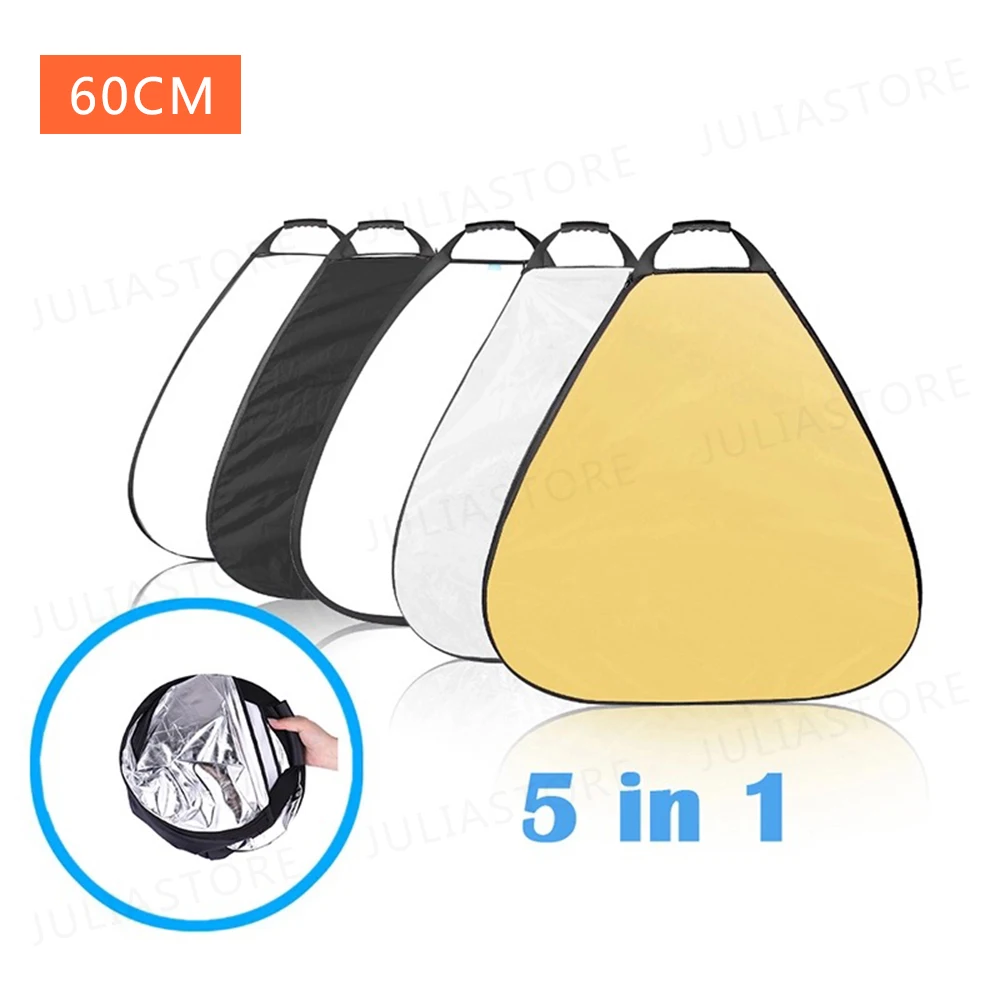 5in1 Portable Reflector 60cm 5 color Triangle photography collapsible diffuser Photo Studio Accessories
5in1 Portable Reflector 60cm 5 color Triangle photography collapsible diffuser Photo Studio Accessories