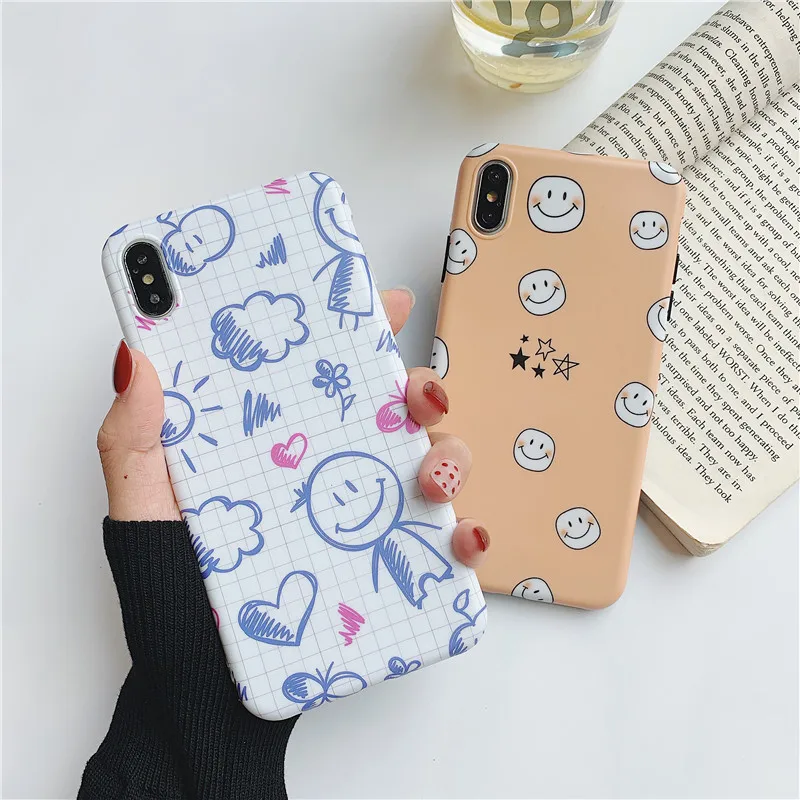 Cute Smile Face Cover for Iphone Xs Max Case Matte Soft IMD TPU Coque Shell for Iphone 8Plus Xr X 6 6S 7 Plus Xs Max Case Fundas
Cute Smile Face Cover for Iphone Xs Max Case Matte Soft IMD TPU Coque Shell for Iphone 8Plus Xr X 6 6S 7 Plus Xs Max Case Fundas