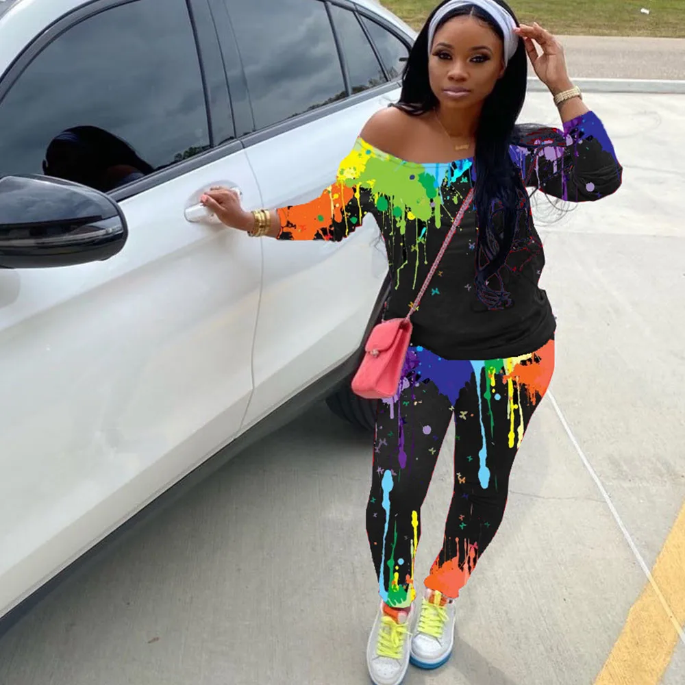 Splash Ink Print Plus Size Two Piece Set Sweat Suits Women Tracksuit One Shoulder Sweatshirt Pants Set Streetwear Casual Outfits
Splash Ink Print Plus Size Two Piece Set Sweat Suits Women Tracksuit One Shoulder Sweatshirt Pants Set Streetwear Casual Outfits