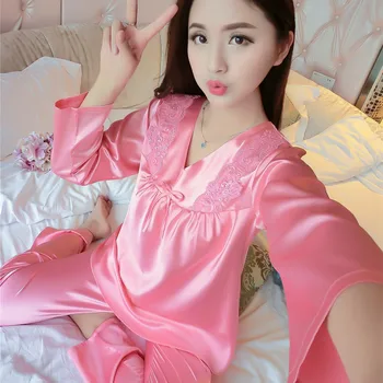 Spring and Autumn New Style Top Grade Imitated Silk Fabric Luxury Lace Set Tracksuit Silk Long Sleeve Thin Pajamas
Spring and Autumn New Style Top Grade Imitated Silk Fabric Luxury Lace Set Tracksuit Silk Long Sleeve Thin Pajamas
